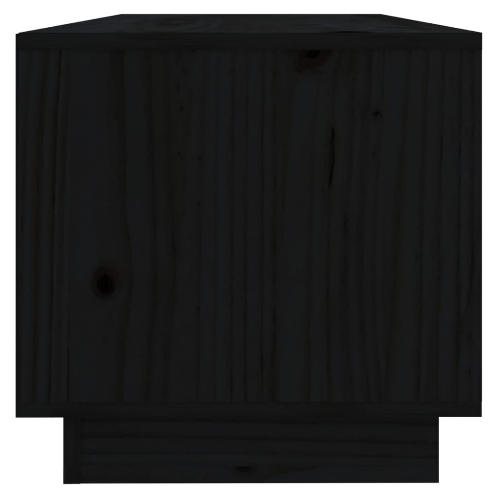 vidaXL Tv-bänk svart 90x35x35 cm massiv furu