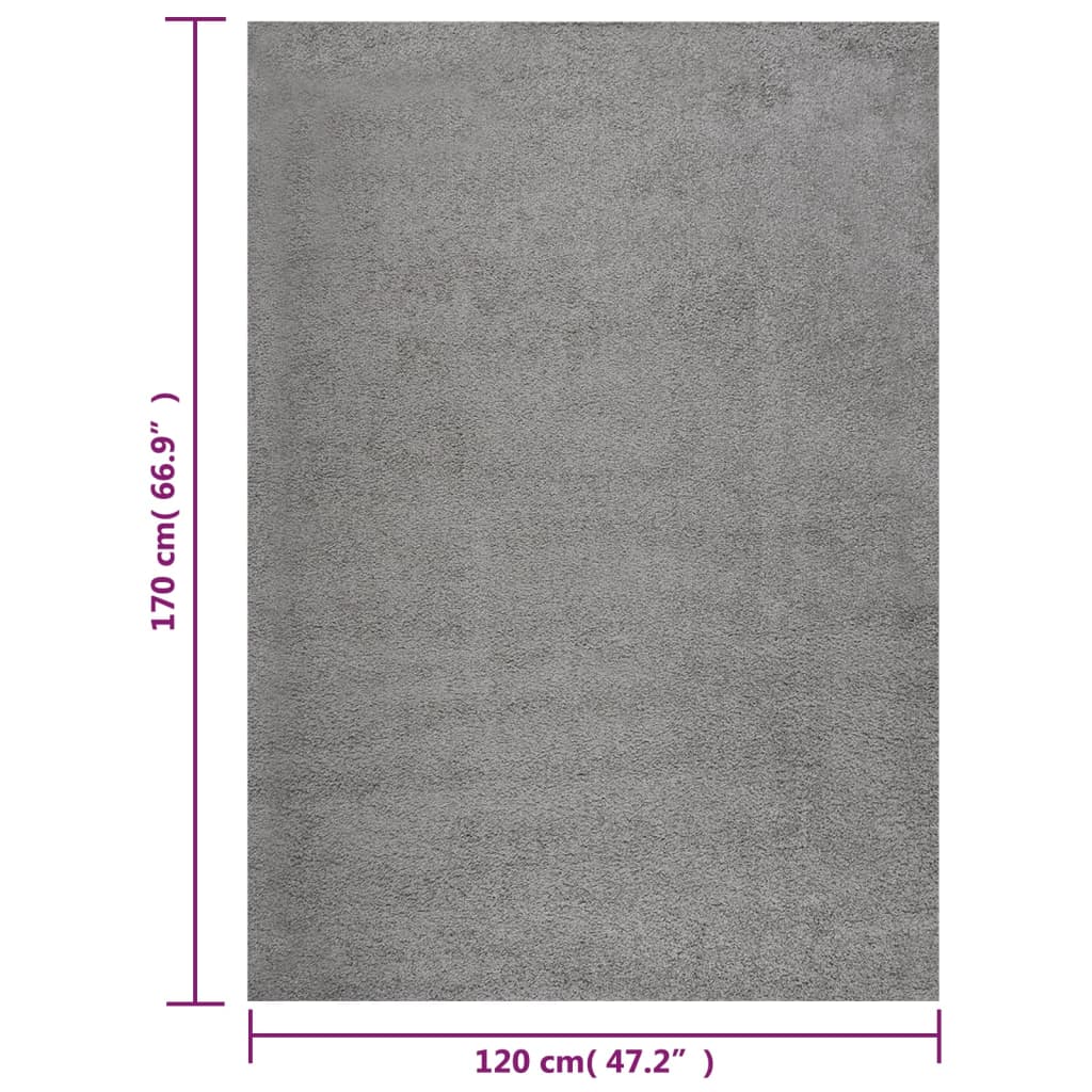 vidaXL Matta långluggad grå 120x170 cm
