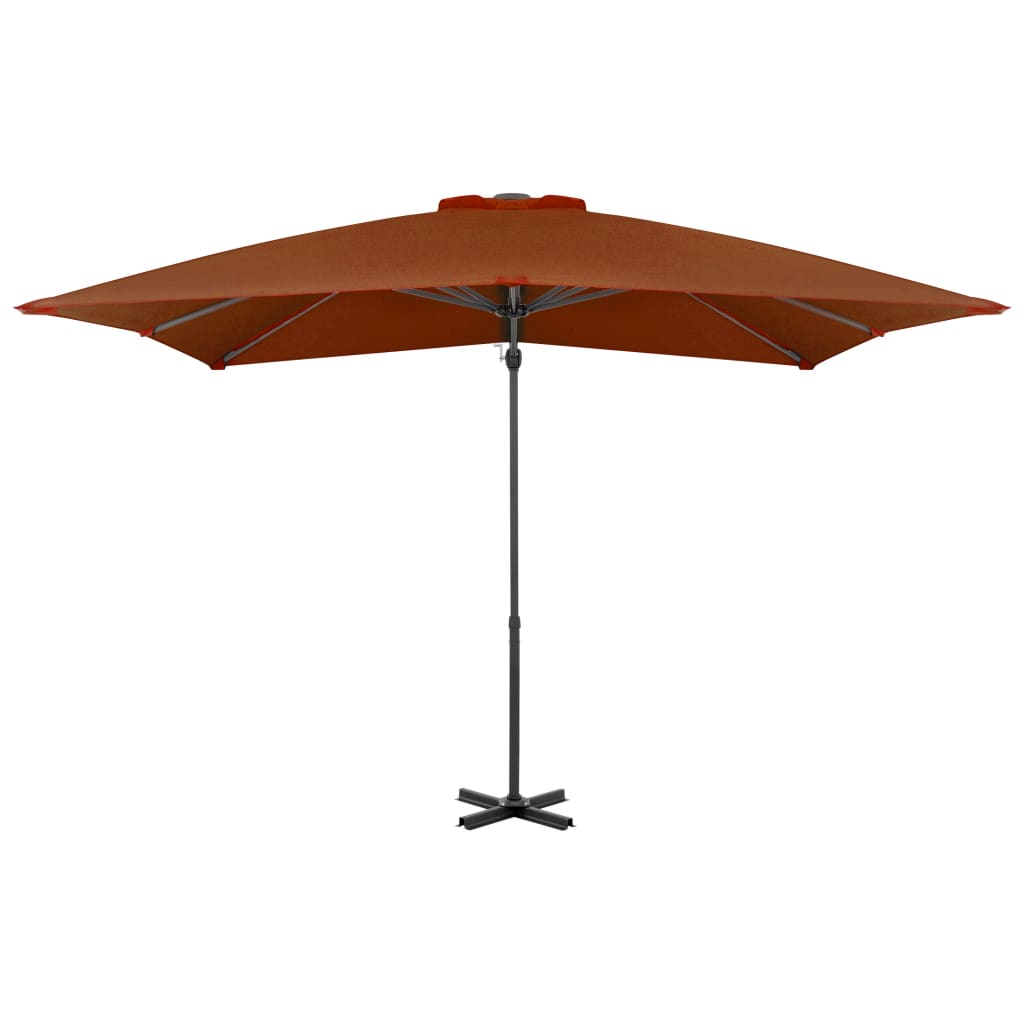 vidaXL Frihängande parasoll med aluminiumstång terrakotta 250x250 cm