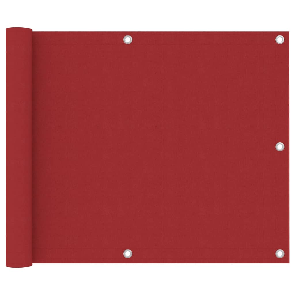 vidaXL Balkongskärm röd 75x600 cm oxfordtyg