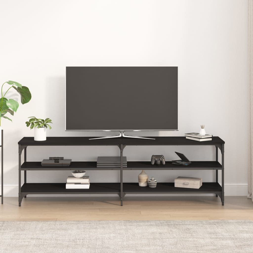 vidaXL Tv-bänk svart 160x30x50 cm konstruerat trä