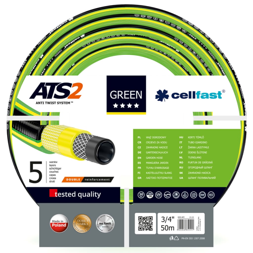 Cellfast Trädgårdsslang ATS2 3/4" 50m grön