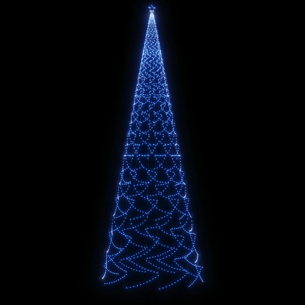 vidaXL Julgran med markspett 3000 blåa lysdioder 800 cm