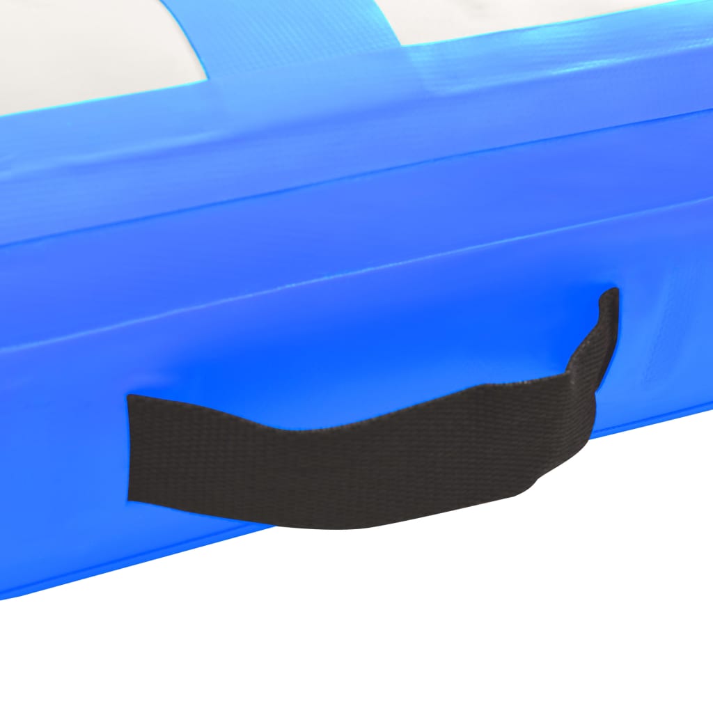 vidaXL Uppblåsbar gymnastikmatta med pump 400x100x20 cm PVC blå