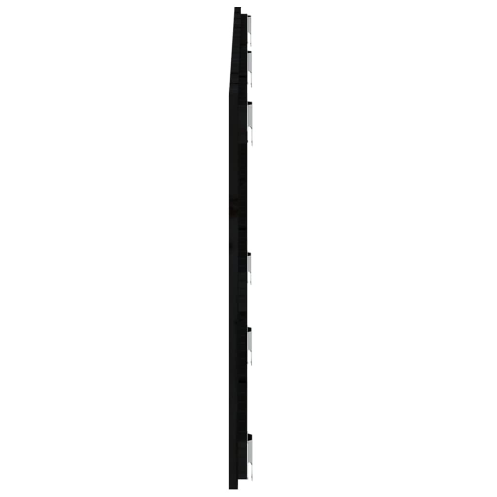vidaXL Väggmonterad huvudgavel svart 166x3x60 cm massiv furu