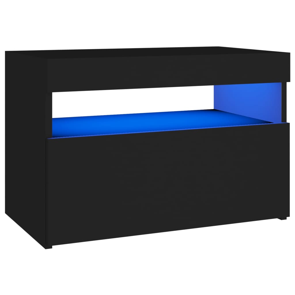 vidaXL TV-bänk med LED-belysning svart 60x35x40 cm