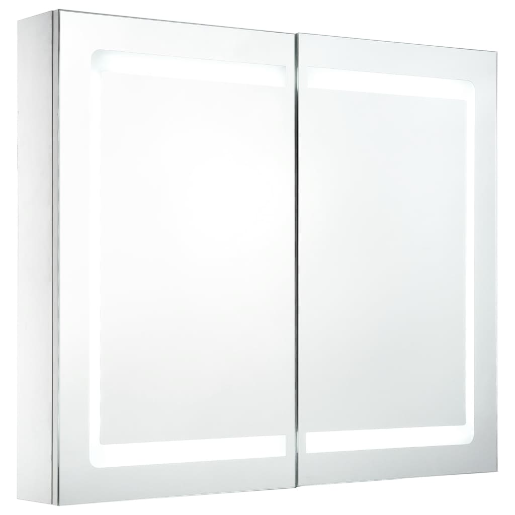 vidaXL Badrumsskåp med spegel LED 80x12,2x68 cm