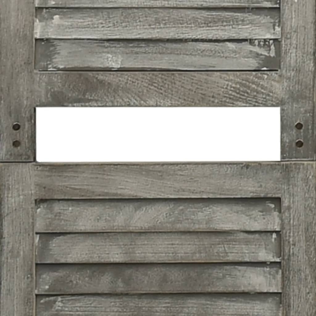 vidaXL Rumsavdelare 5 paneler grå 179x166 cm massivt trä