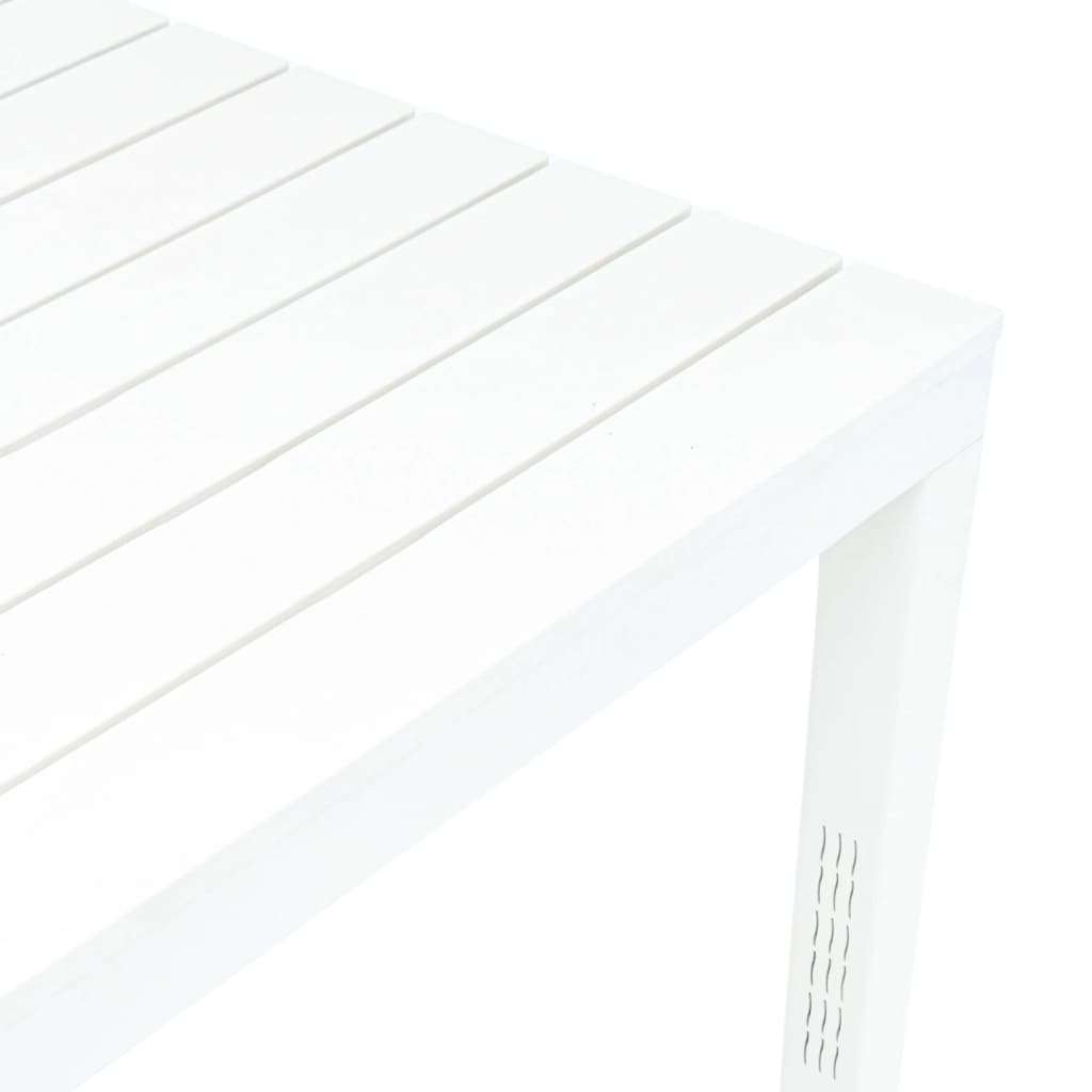 vidaXL Trädgårdsbord med 2 bänkar plast vit