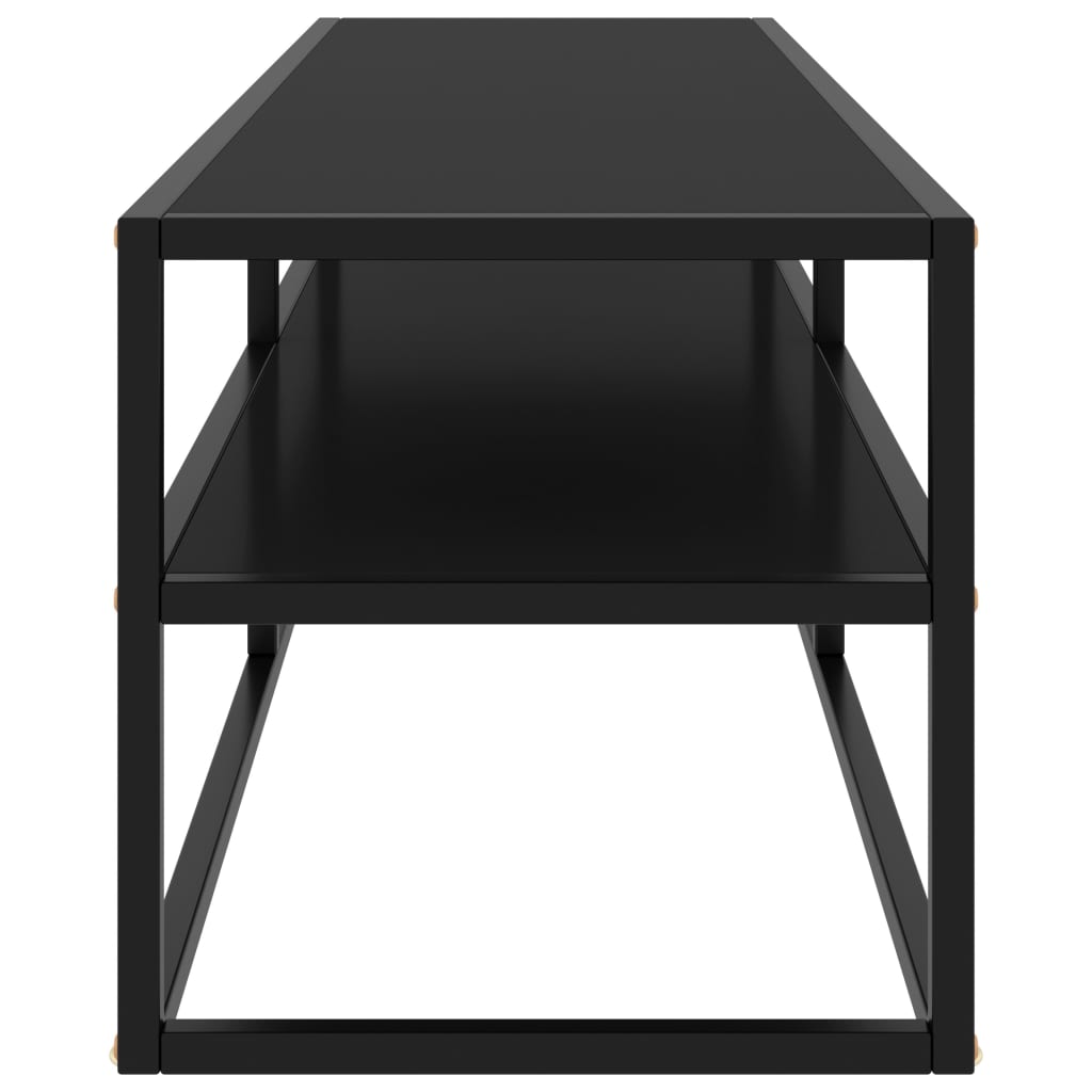 vidaXL Tv-bänk svart med svart glas 140x40x40 cm