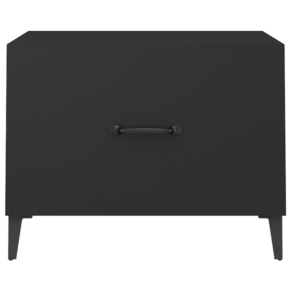 vidaXL Soffbord med metallben 2 st svart 50x50x40 cm