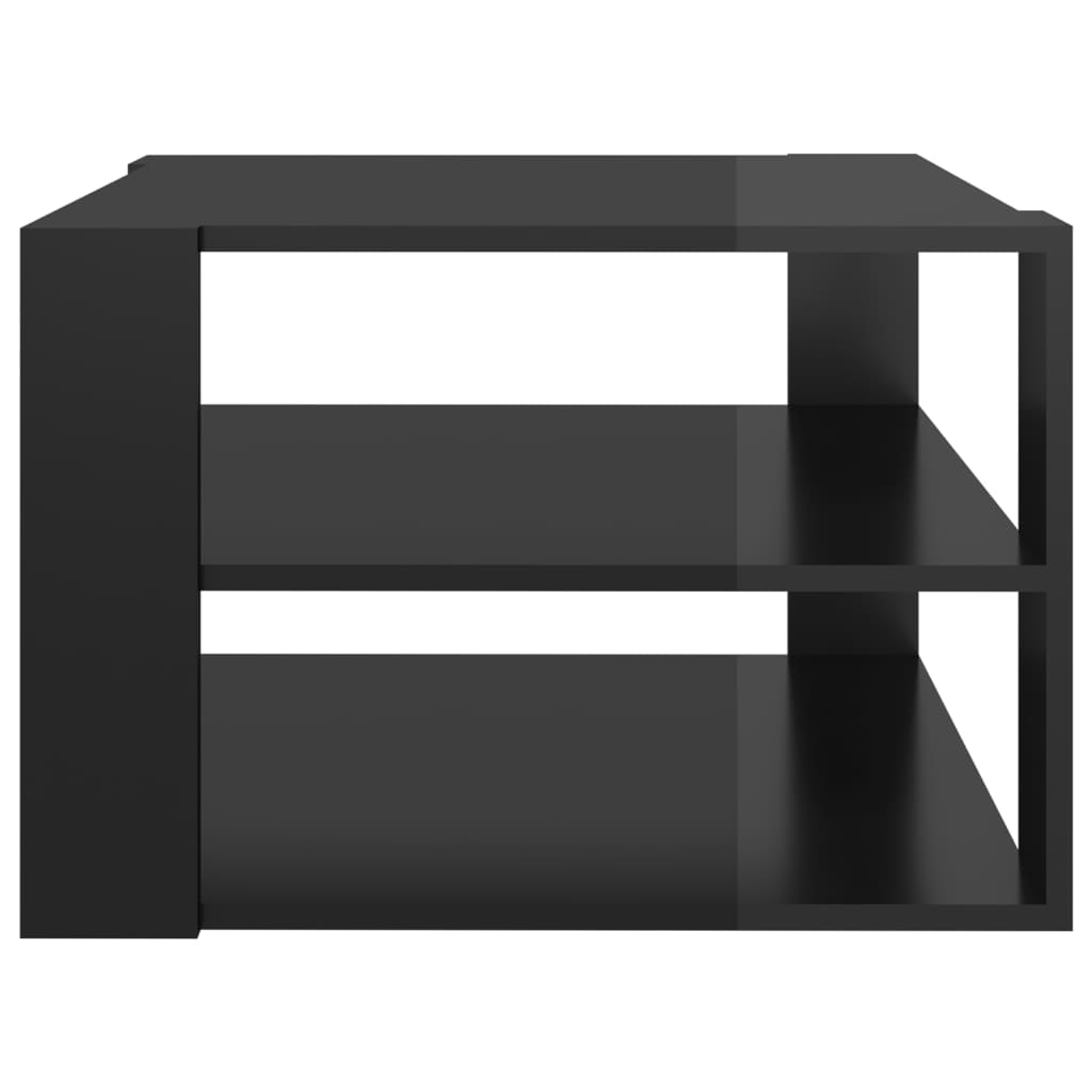 vidaXL Soffbord svart högglans 60x60x40 cm spånskiva