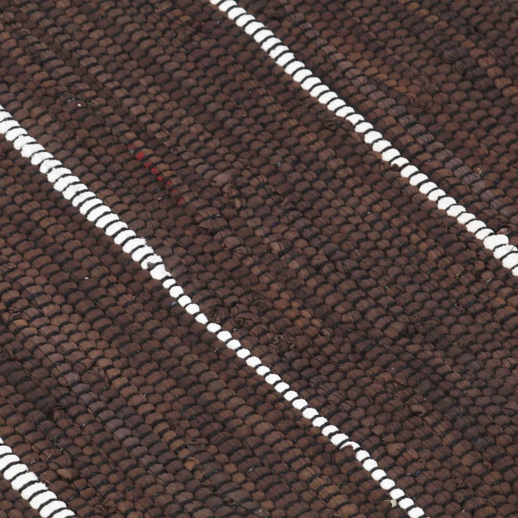 vidaXL Handvävd matta Chindi bomull 80x160 cm brun