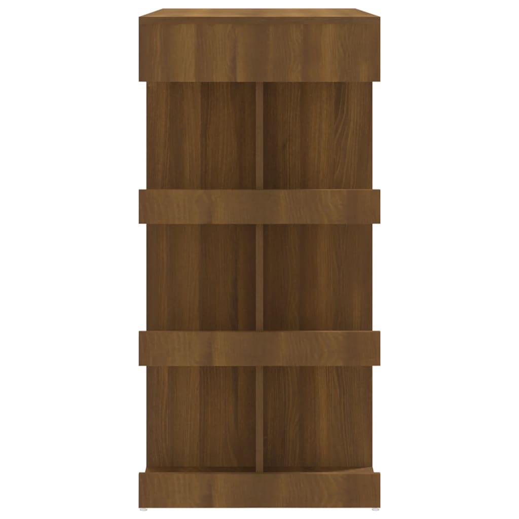 vidaXL Barbord med hyllor brun ek 100x50x101,5 cm konstruerat trä