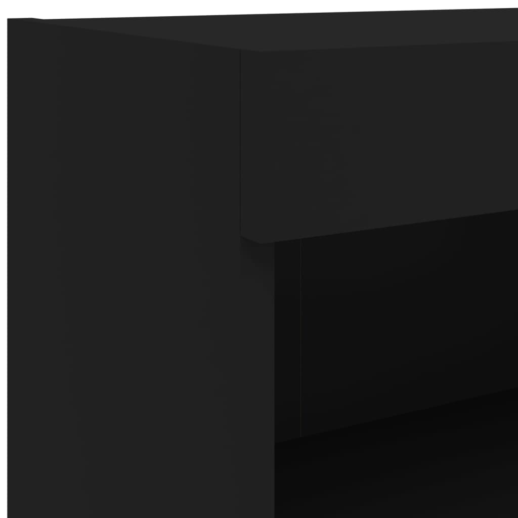 vidaXL Väggmonterad tv-bänk LED 2 st svart 60x30x40 cm