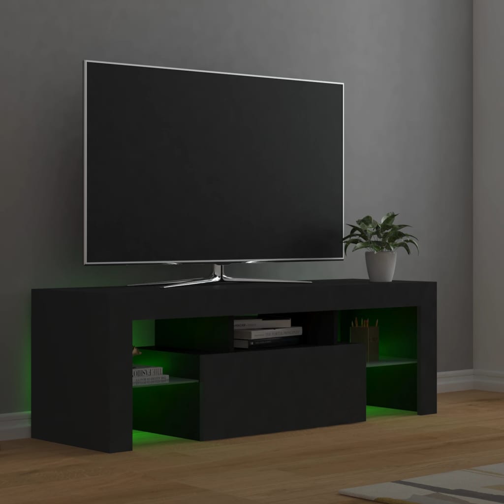 vidaXL TV-bänk med LED-belysning grå 120x35x40 cm