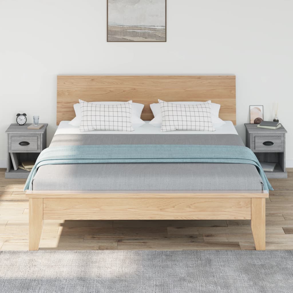 vidaXL Sängbord 2st grå sonoma 39x39x47,5 cm konstruerat trä