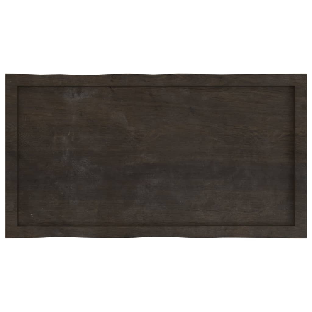 vidaXL Bordsskiva mörkbrun 100x50x(2-4) cm massivt trä levande kant