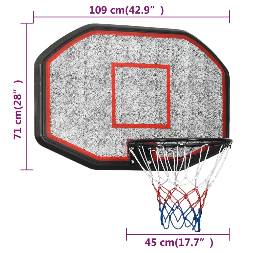 vidaXL Basketkorg svart 109x71x3 cm polyeten