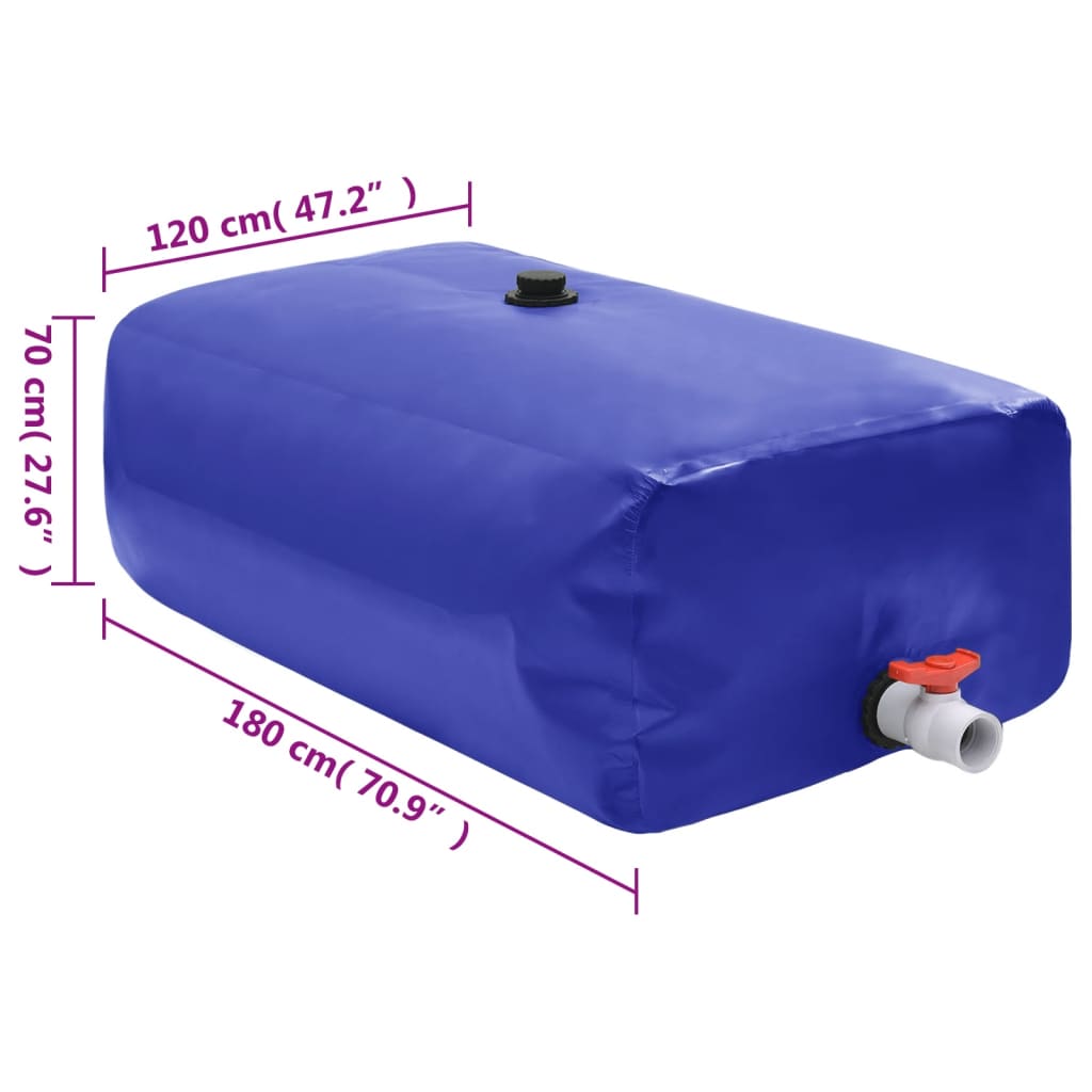 vidaXL Vattentank med kran vikbar 1500 L PVC