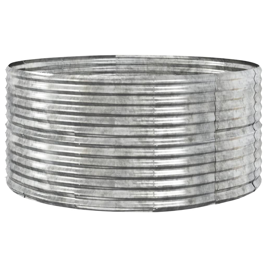 vidaXL Odlingslåda silver 140x140x68 cm pulverlackerat stål