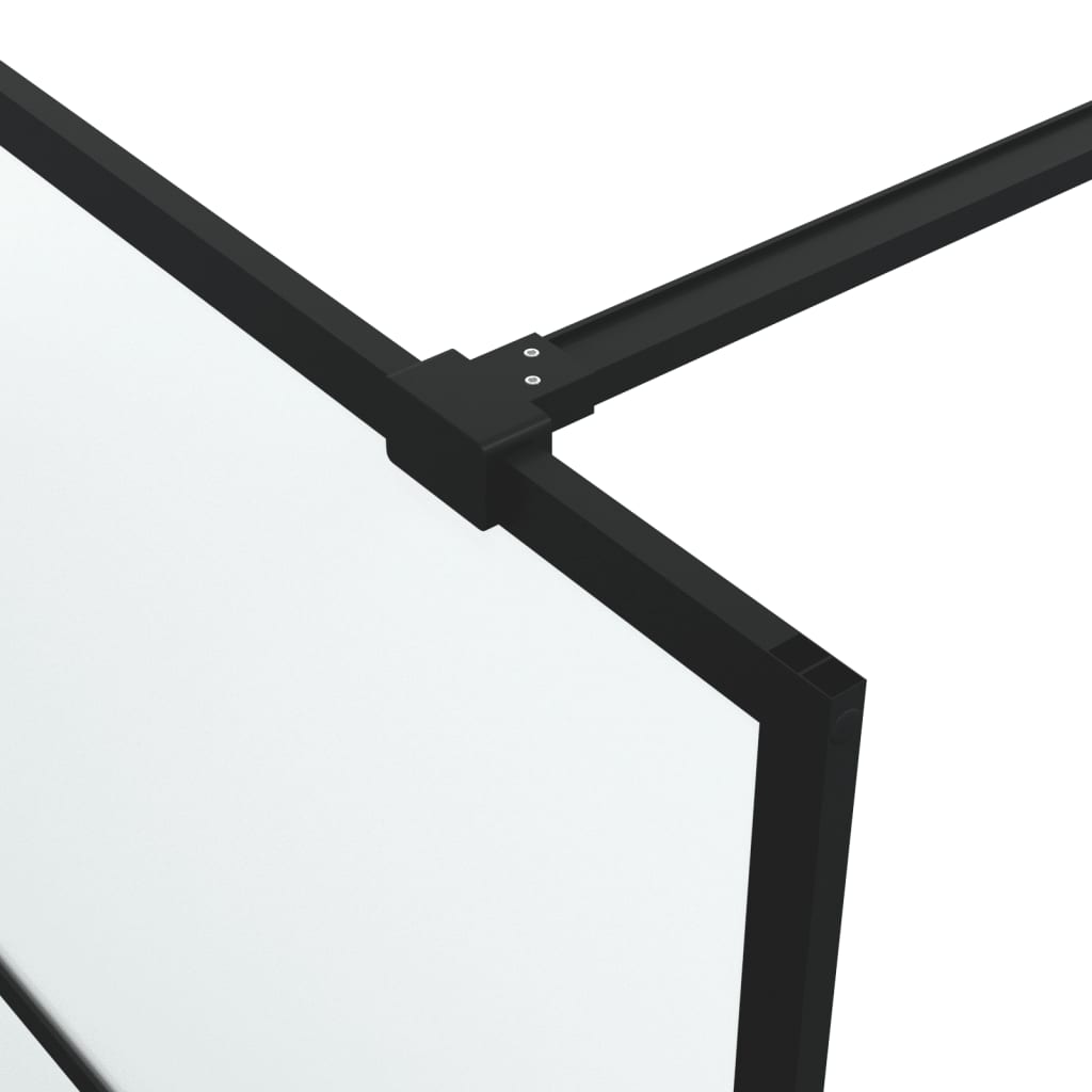 vidaXL Duschvägg svart 90x195 cm halvfrostat ESG-glas