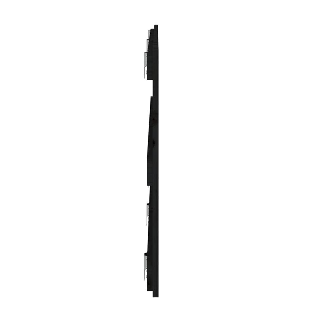 vidaXL Väggmonterad huvudgavel svart 185x3x60 cm massiv furu