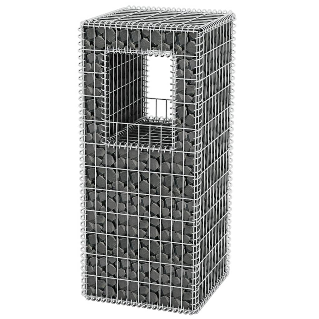 vidaXL Gabionkorg stolpform med planteringsmöjlighet stål 50x50x120 cm