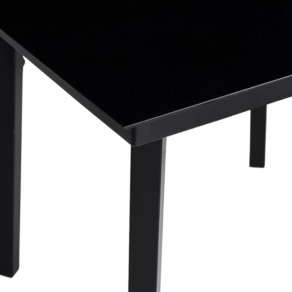 vidaXL Trädgårdsbord svart 80x80x74 cm stål och glas