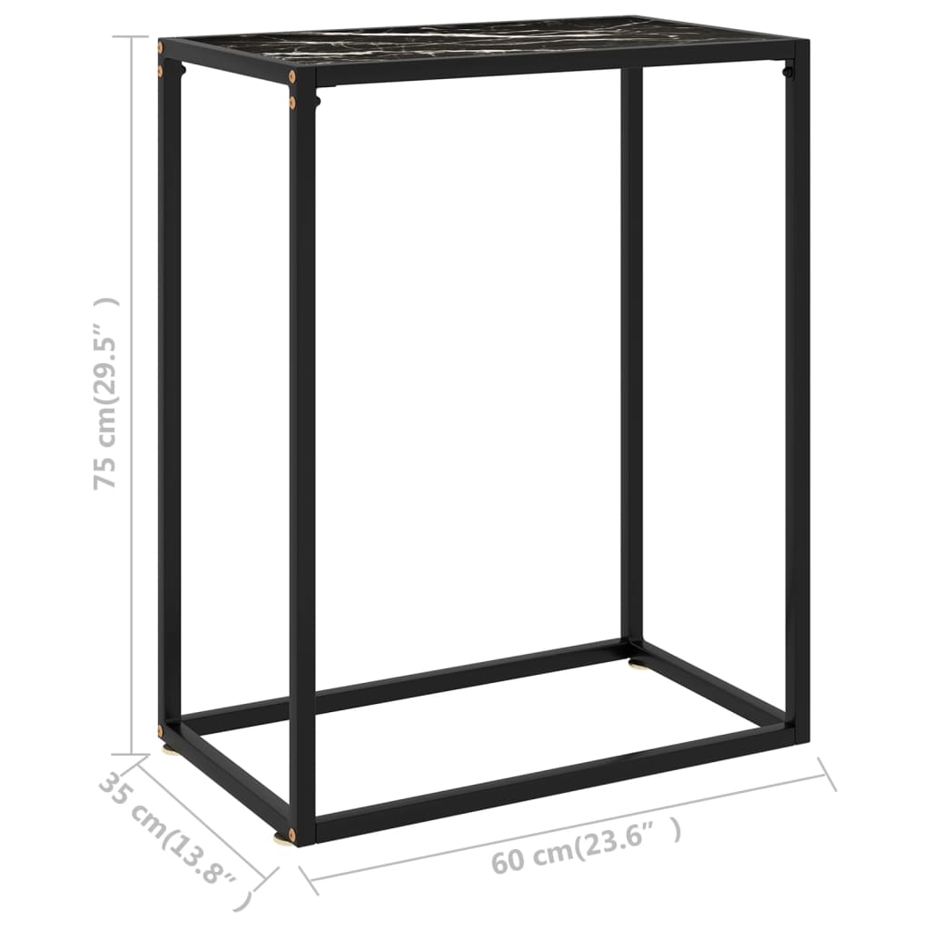vidaXL Konsolbord svart 60x35x75 cm härdat glas