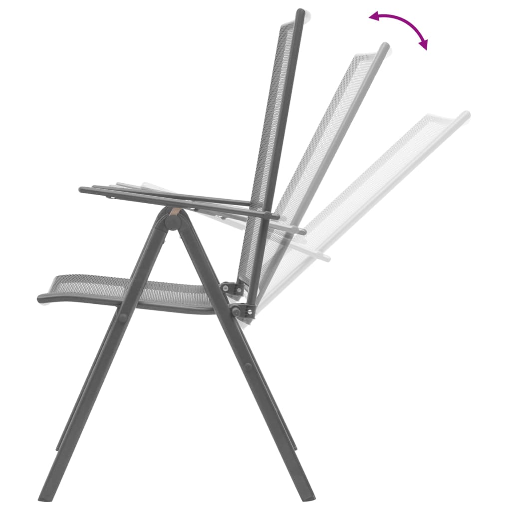 vidaXL Caféset med hopfällbara stolar 3 delar stål antracit