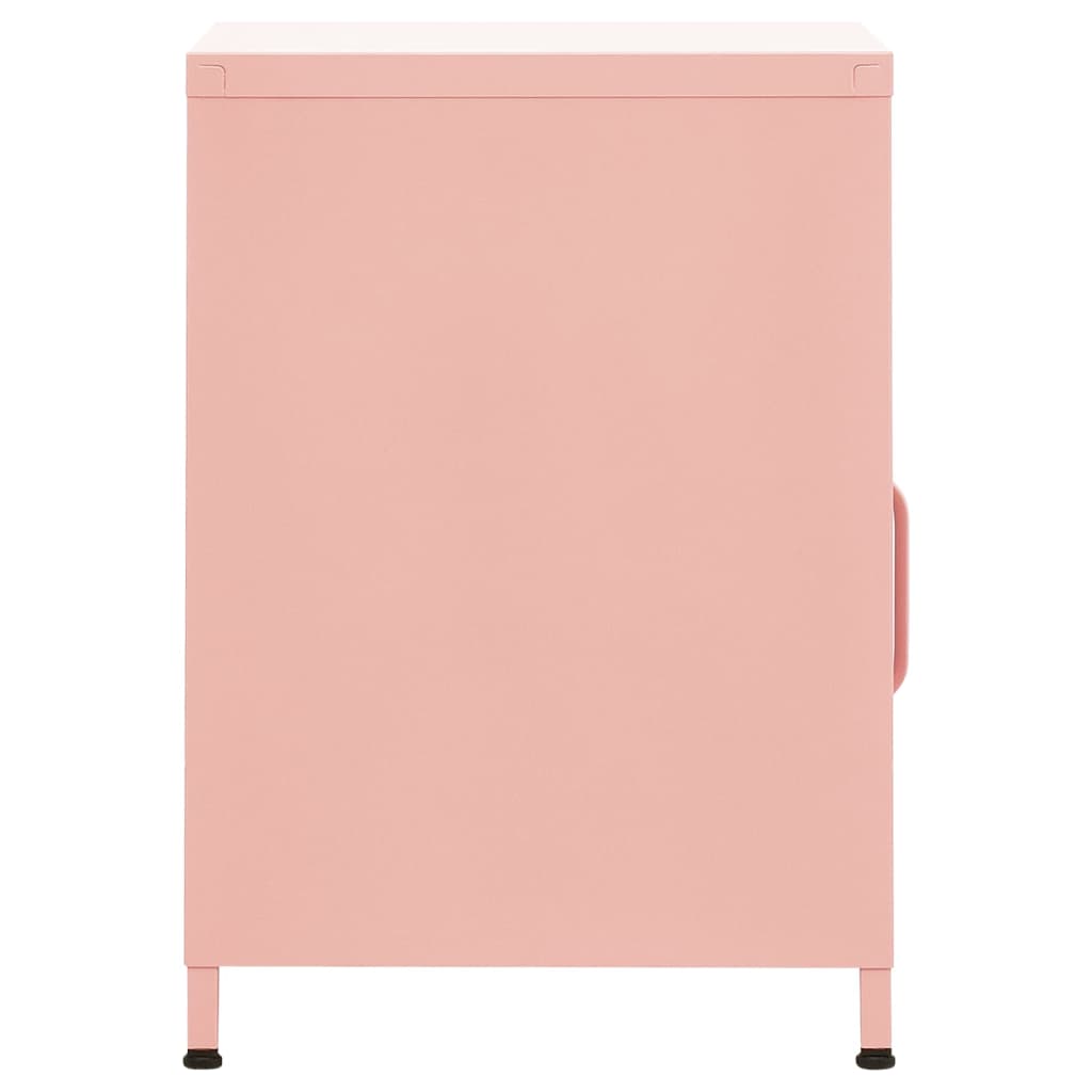 vidaXL Sängbord 2 st rosa 35x35x51 cm stål