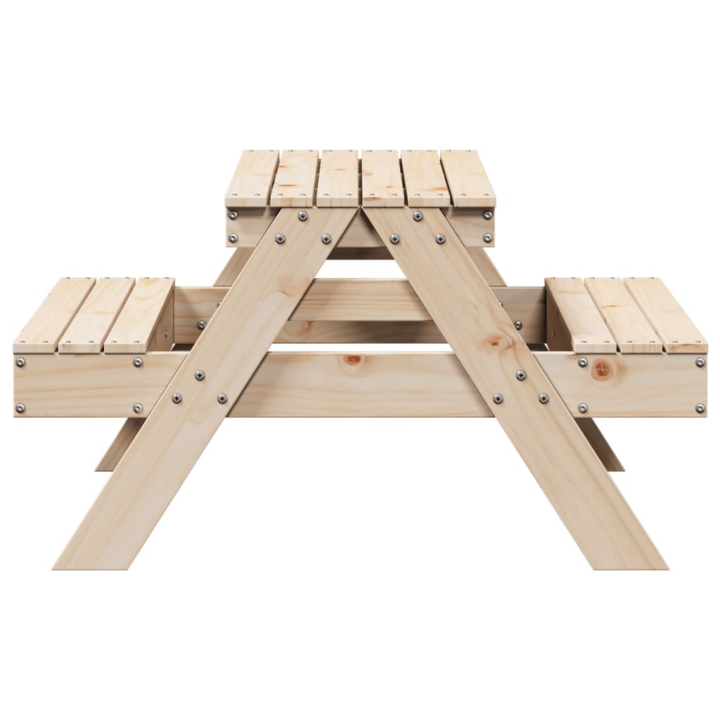 vidaXL Picknickbord för barn 88x97x52 cm massiv furu