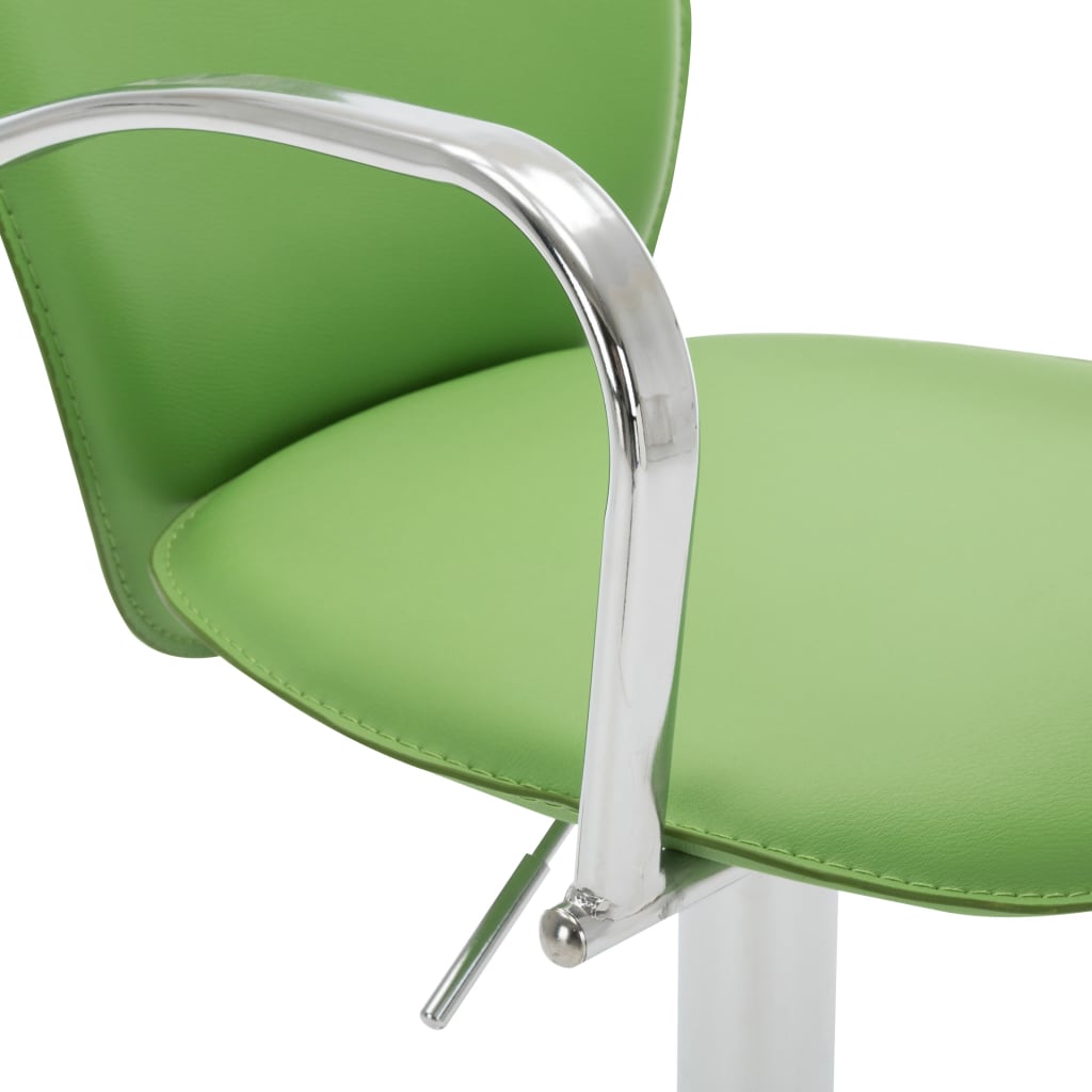 vidaXL Barstol med armstöd grön konstläder