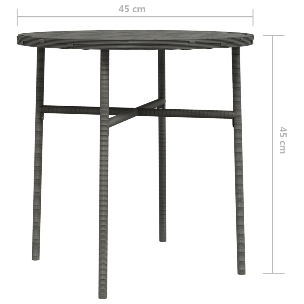 vidaXL Trädgårdsbord grå 45 cm konstrotting