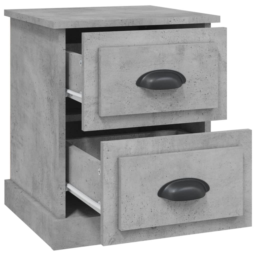 vidaXL Sängbord betonggrå 39x39x47,5 cm konstruerat trä