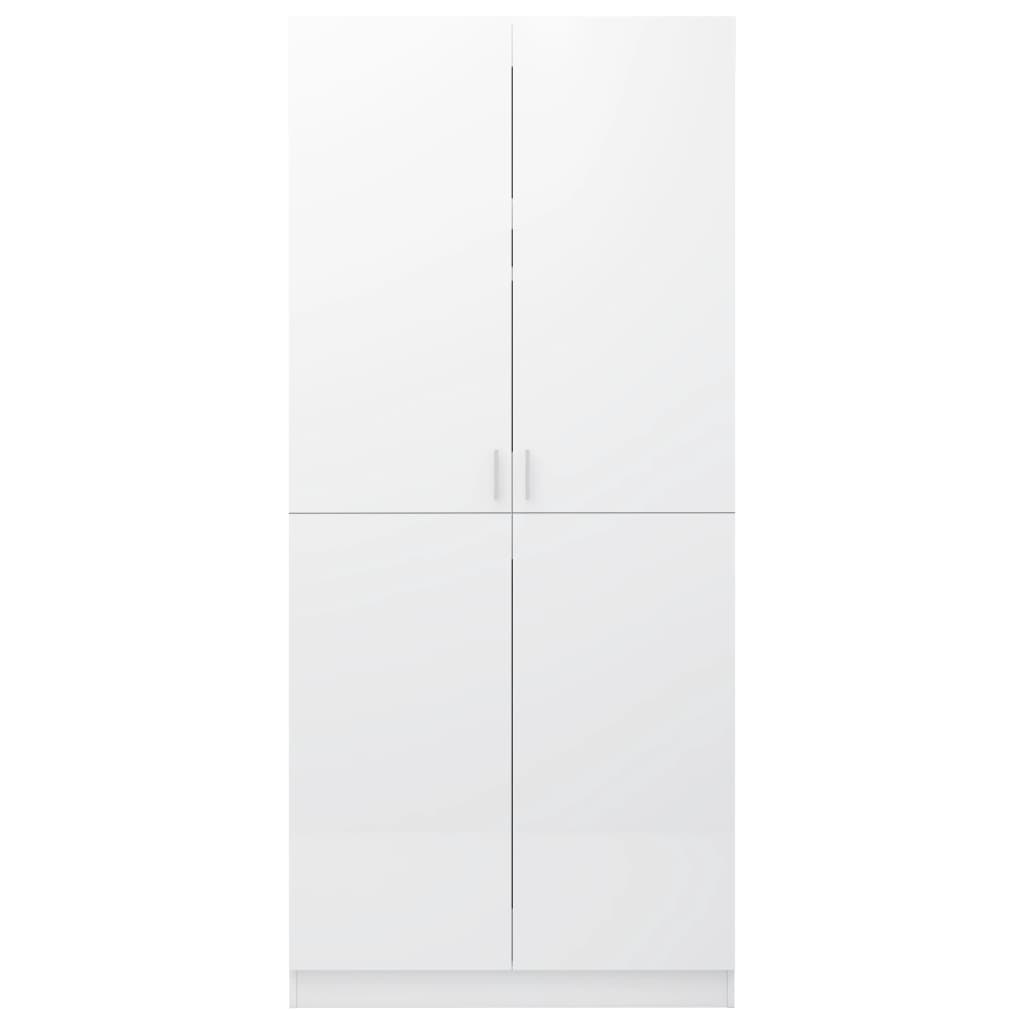 vidaXL Garderob vit högglans 80x52x180 cm konstruerat trä