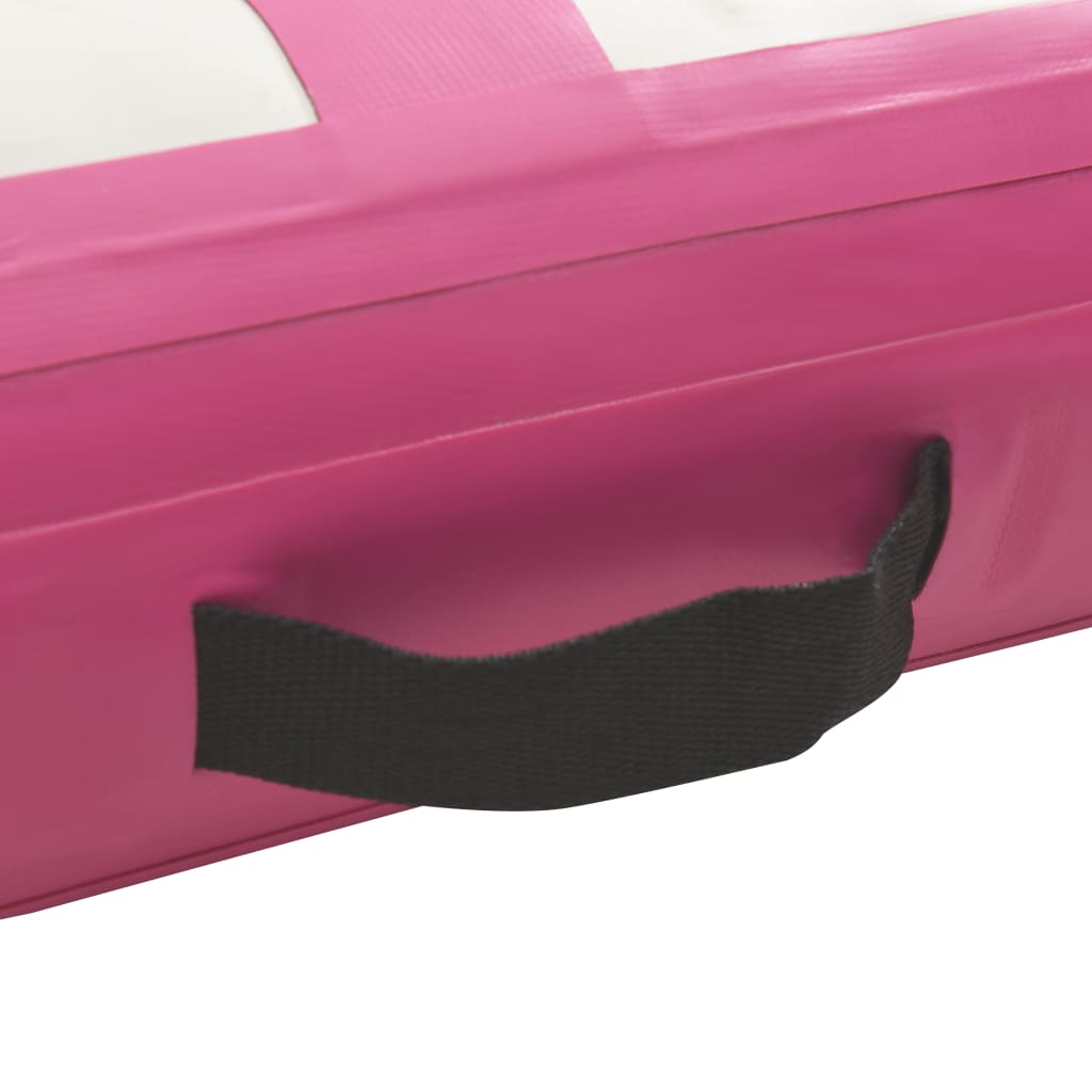 vidaXL Uppblåsbar gymnastikmatta med pump 600x100x20 cm PVC rosa
