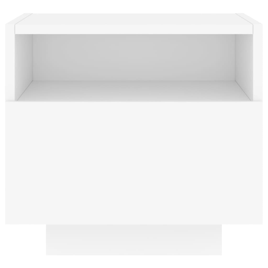 vidaXL Sängbord med LED-lampor 2 st vit 40x39x37 cm