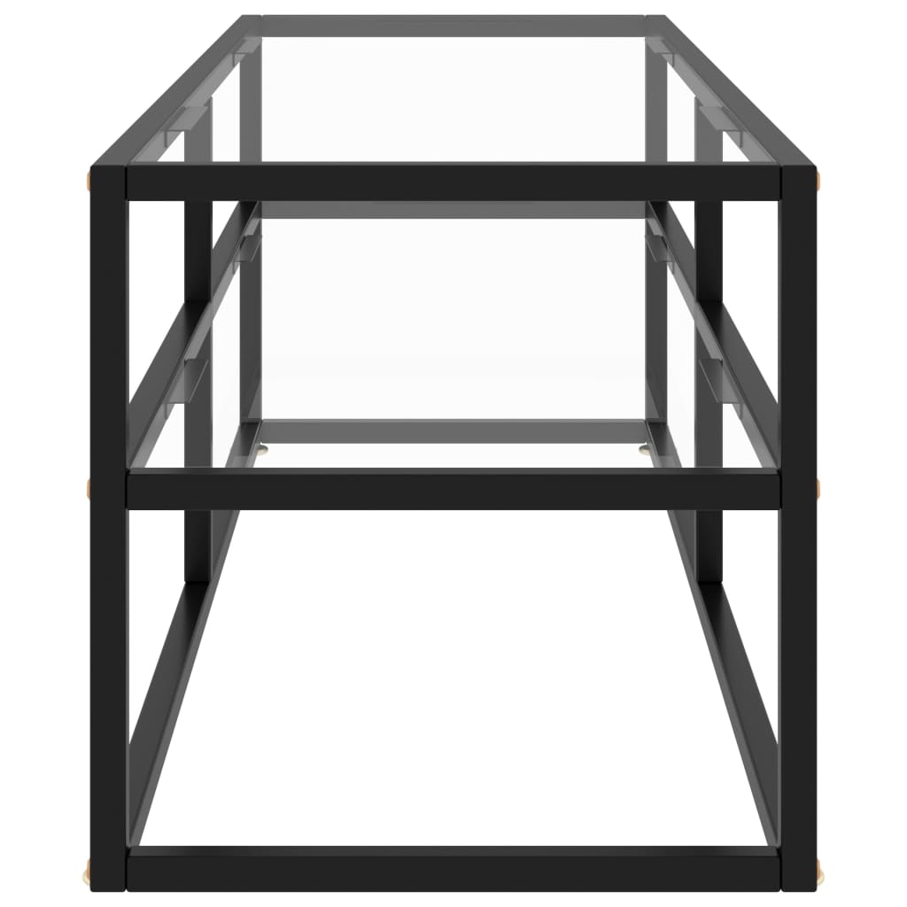 vidaXL Tv-bänk svart med härdat glas 120x40x40 cm
