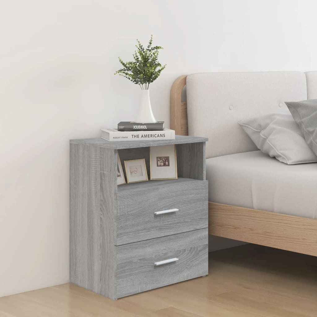 vidaXL Sängbord 2 st grå sonoma 50x32x60 cm