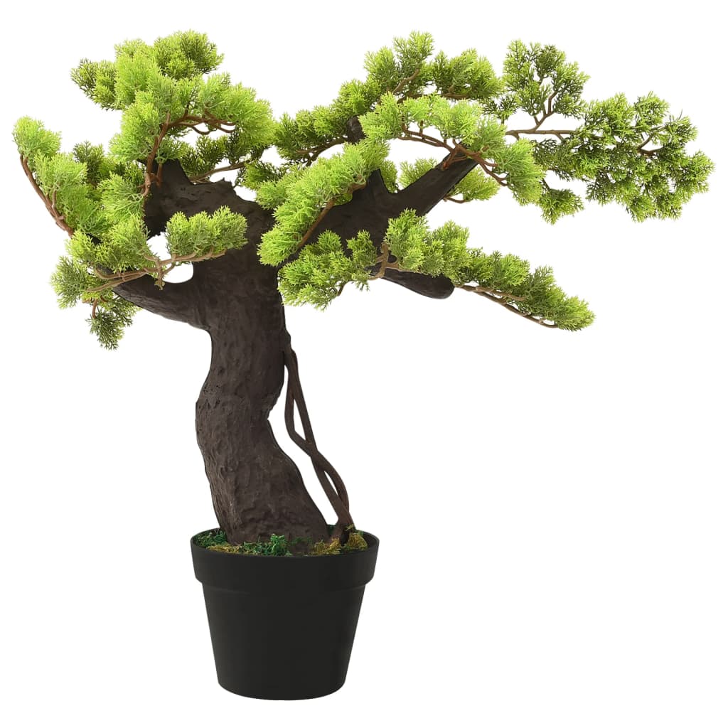 vidaXL Konstgjort bonsaiträd i kruka cypress 70 cm grön