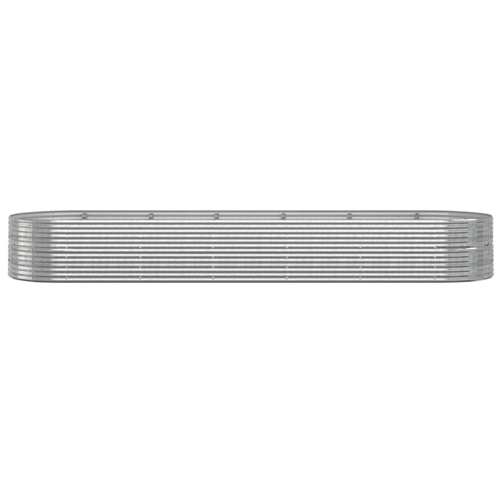 vidaXL Odlingslåda pulverlackerat stål 510x140x68 cm silver