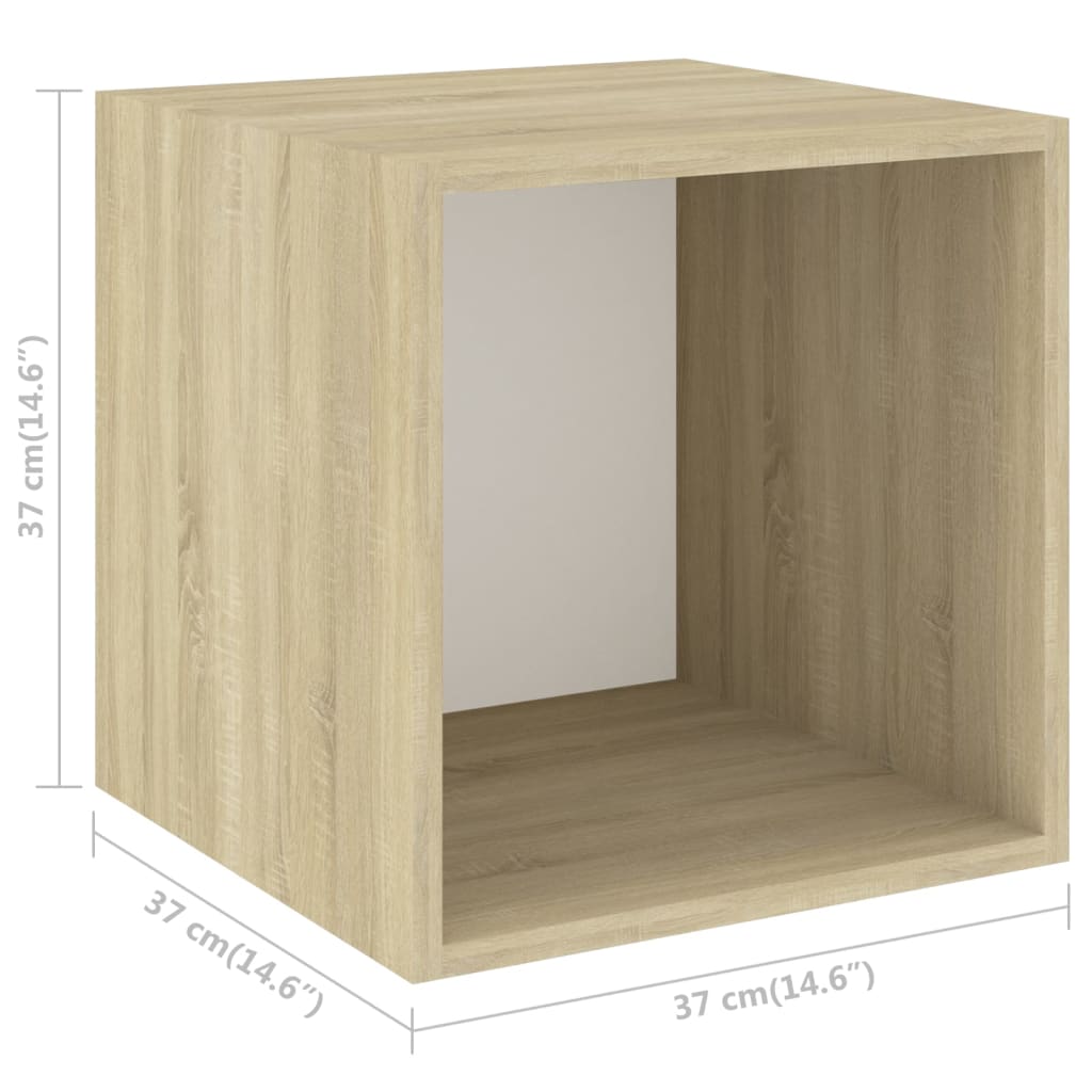 vidaXL Väggskåp 4 st vit och sonoma-ek 37x37x37 cm konstruerat trä