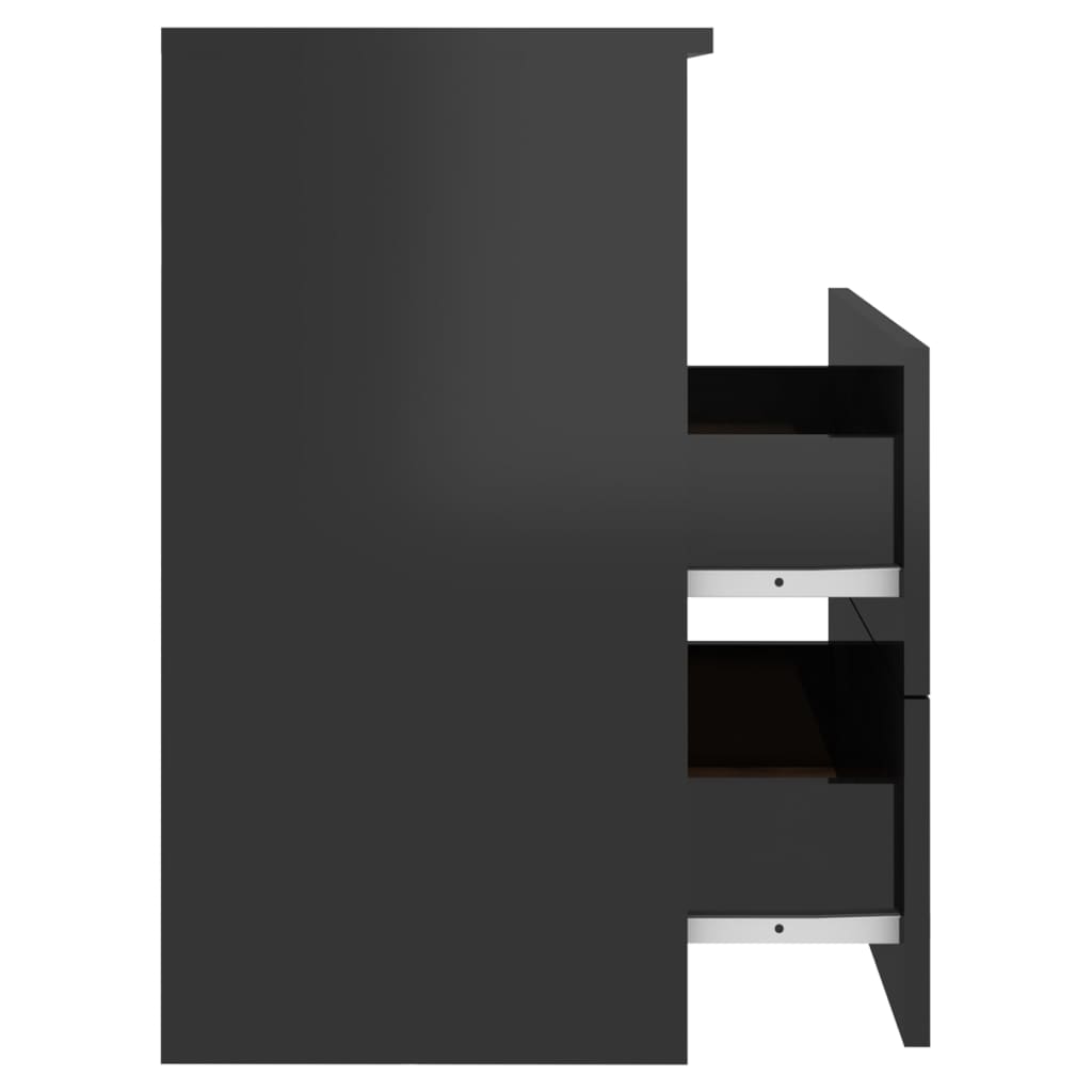 vidaXL Sängbord 2 st svart högglans 50x32x60 cm