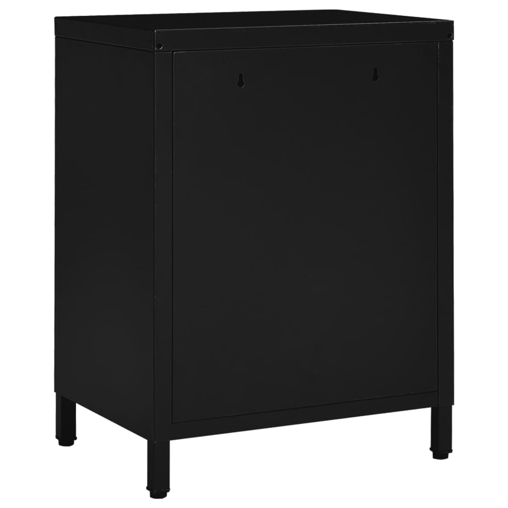 vidaXL Sängbord svart 40x30x54,5 cm stål och glas