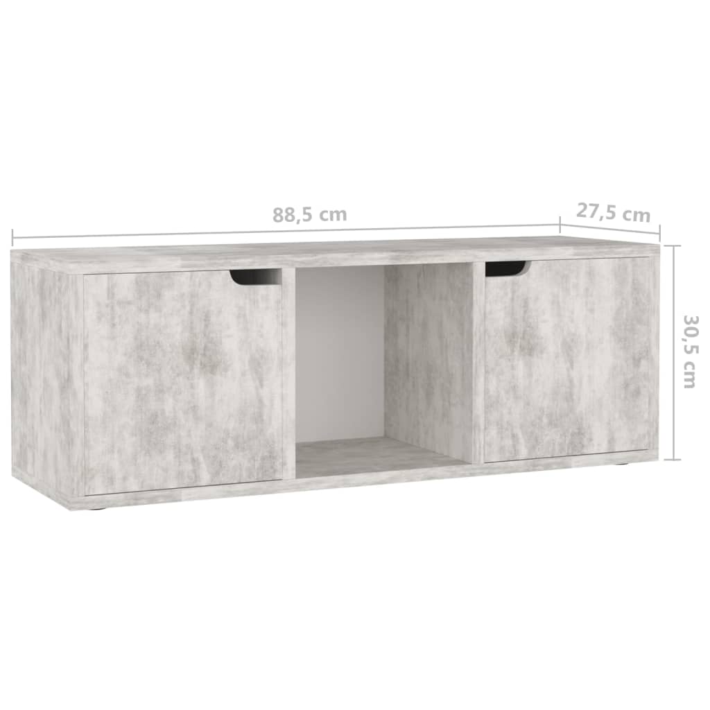 vidaXL TV-bänk betong 88,5x27,5x30,5 cm spånskiva