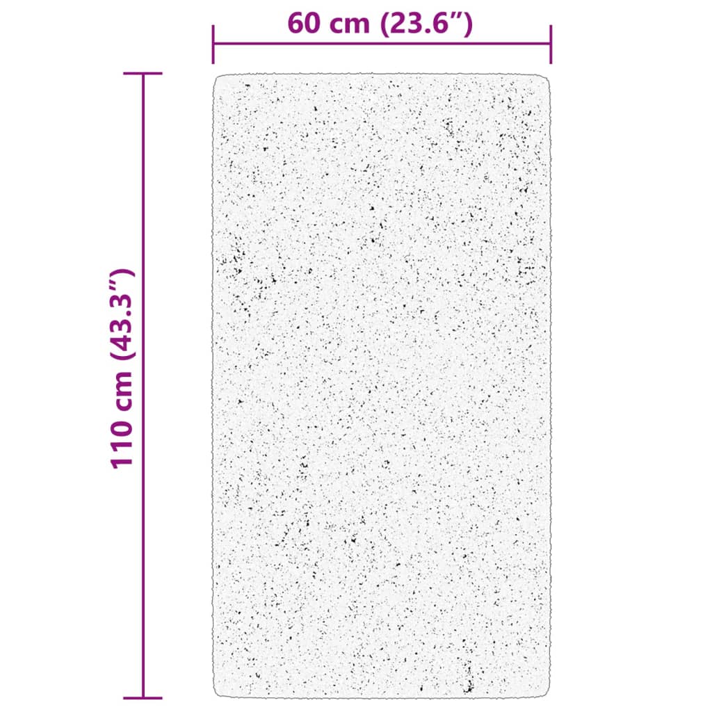 vidaXL Mjuk matta HUARTE med kort lugg tvättbar gräddvit 60x110 cm