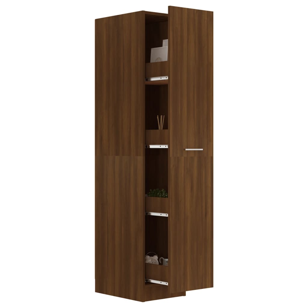 vidaXL Apoteksskåp brun ek 30x42,5x150 cm konstruerat trä