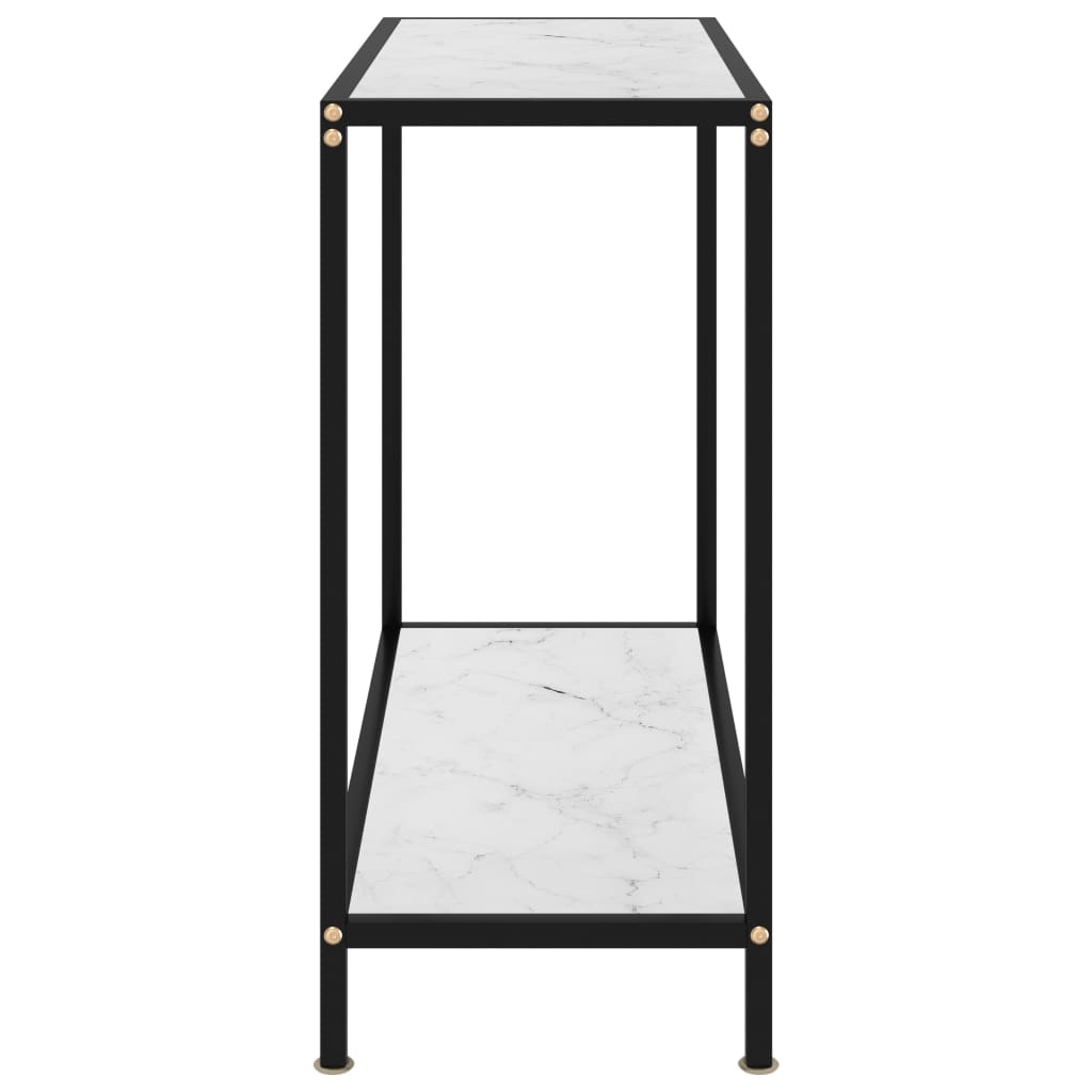 vidaXL Konsolbord vit 80x35x75 cm härdat glas